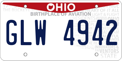 OH license plate GLW4942