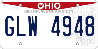 OH license plate GLW4948