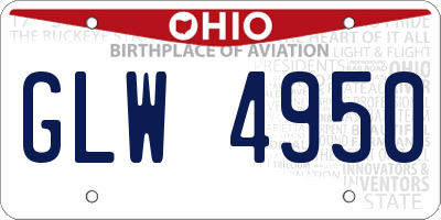 OH license plate GLW4950