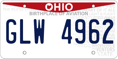 OH license plate GLW4962