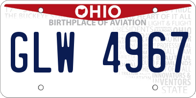 OH license plate GLW4967