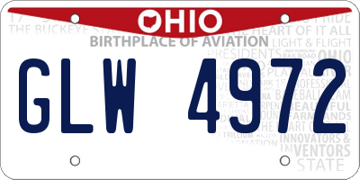 OH license plate GLW4972