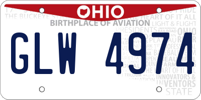 OH license plate GLW4974