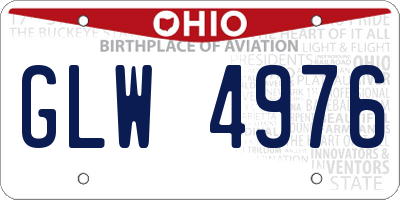 OH license plate GLW4976
