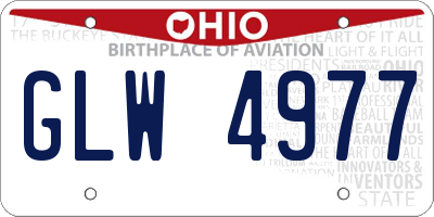 OH license plate GLW4977