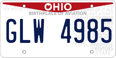 OH license plate GLW4985