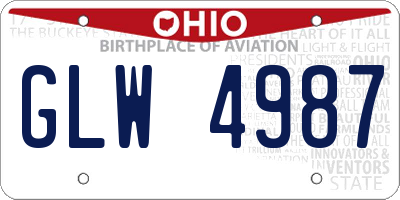 OH license plate GLW4987