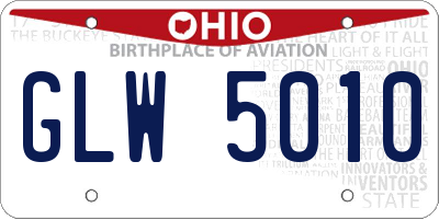 OH license plate GLW5010