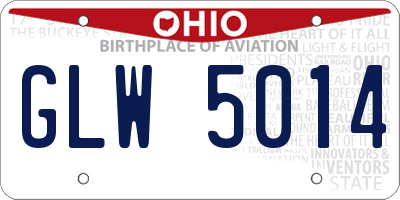 OH license plate GLW5014