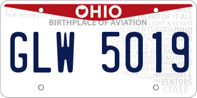 OH license plate GLW5019
