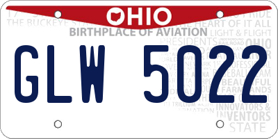 OH license plate GLW5022