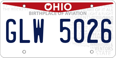 OH license plate GLW5026