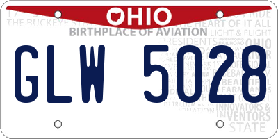 OH license plate GLW5028