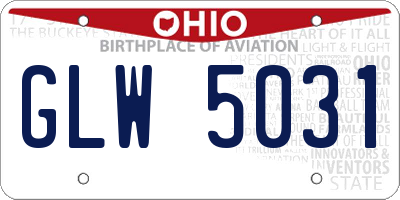 OH license plate GLW5031