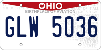 OH license plate GLW5036