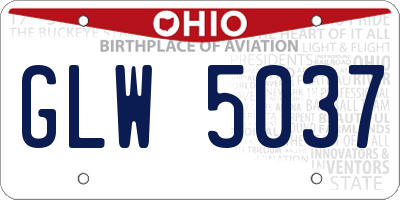 OH license plate GLW5037