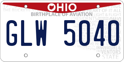 OH license plate GLW5040