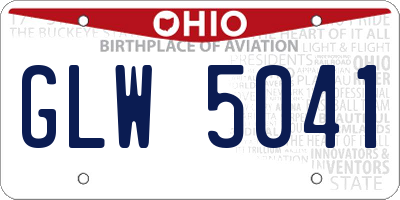 OH license plate GLW5041