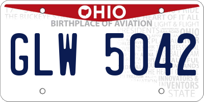 OH license plate GLW5042