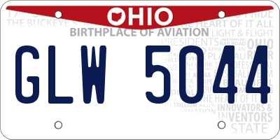 OH license plate GLW5044