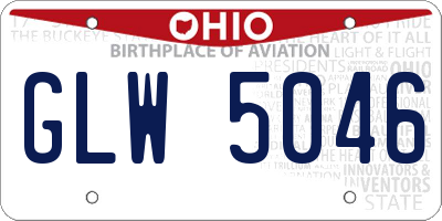 OH license plate GLW5046