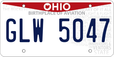 OH license plate GLW5047