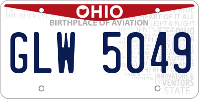 OH license plate GLW5049
