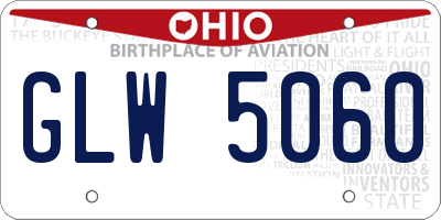 OH license plate GLW5060