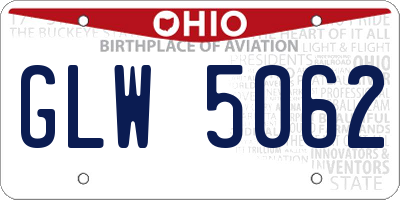 OH license plate GLW5062