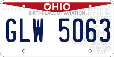 OH license plate GLW5063