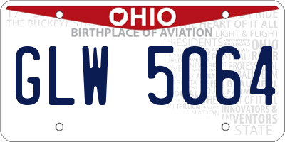 OH license plate GLW5064