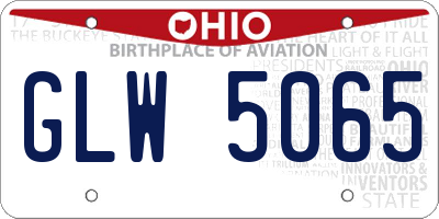 OH license plate GLW5065