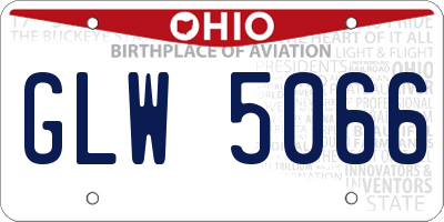 OH license plate GLW5066