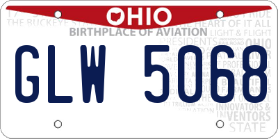 OH license plate GLW5068