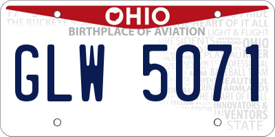 OH license plate GLW5071