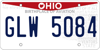 OH license plate GLW5084