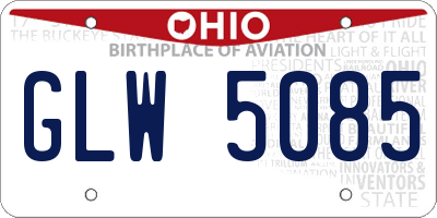 OH license plate GLW5085