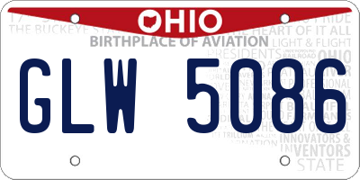 OH license plate GLW5086