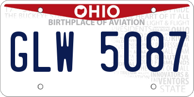 OH license plate GLW5087