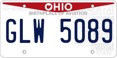 OH license plate GLW5089