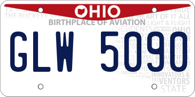 OH license plate GLW5090