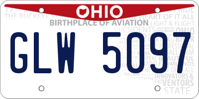 OH license plate GLW5097