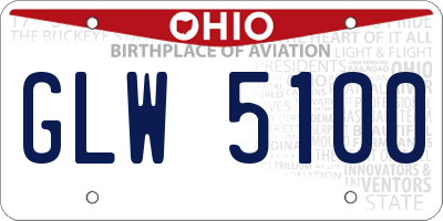 OH license plate GLW5100