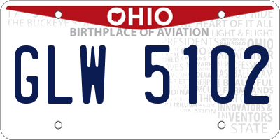 OH license plate GLW5102