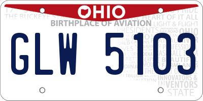 OH license plate GLW5103
