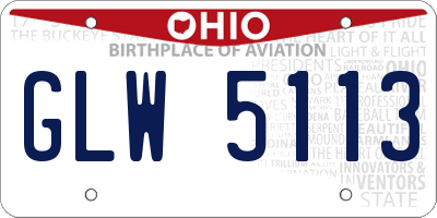 OH license plate GLW5113