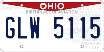 OH license plate GLW5115