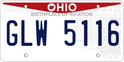 OH license plate GLW5116