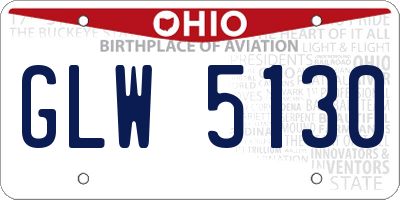 OH license plate GLW5130