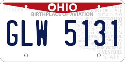 OH license plate GLW5131